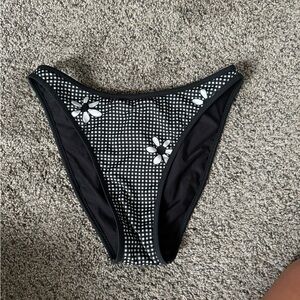 Heavy Manners Black and White Floral Bikini Bottom